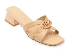 Papuci LAURA BIAGIOTTI bej, 9028, din piele ecologica imagine