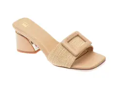 Papuci LAURA BIAGIOTTI bej, 9035, din material textil imagine