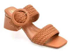 Papuci LAURA BIAGIOTTI maro, 9038, din piele ecologica imagine