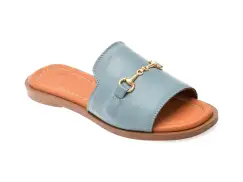 Papuci OZIYS albastri, 2024, din piele naturala imagine