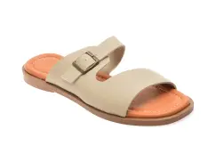 Papuci OZIYS gri, 151, din piele naturala imagine