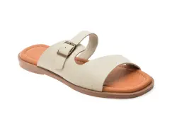 Papuci OZIYS gri, 151, din piele naturala imagine