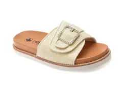 Papuci RIEKER albi, V9582, din material textil imagine