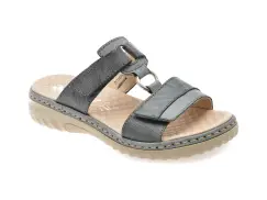 Papuci RIEKER bleumarin, 60428, din piele naturala imagine