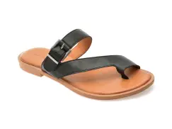 Papuci SANDRA FONTAN negri, 303057, din piele naturala imagine