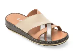 Papuci SHOOZY bej, EV2850, din piele naturala imagine