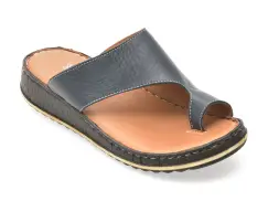 Papuci SHOOZY bleumarin, EV2849, din piele naturala imagine