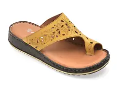 Papuci SHOOZY galbeni, EV28491, din piele naturala imagine