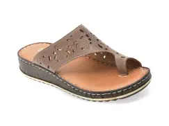 Papuci SHOOZY gri, EV28491, din piele naturala imagine