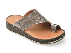 Papuci SHOOZY gri, EV28491, din piele naturala imagine