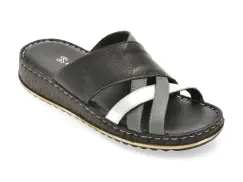 Papuci SHOOZY maro, EV2850, din piele naturala imagine