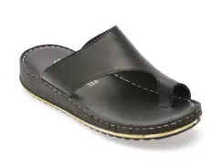 Papuci SHOOZY negri, EV2849, din piele naturala imagine