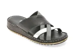 Papuci SHOOZY negri, EV2850, din piele naturala imagine