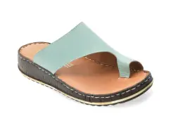 Papuci SHOOZY verzi, EV2849, din piele naturala imagine