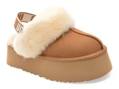 Papuci UGG maro, FUNKETTE, din piele intoarsa imagine