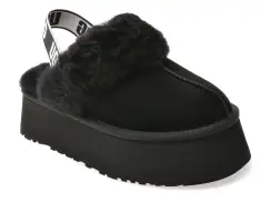 Papuci UGG negri, FUNKETTE, din piele intoarsa imagine