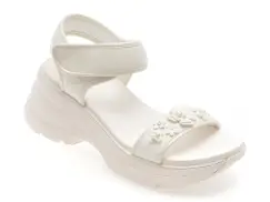 Sandale ALDO albe, CAMOMILLE 100, din piele ecologica imagine