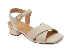 Sandale CLARKS bej, SERINA 35 CROSS, din piele naturala imagine