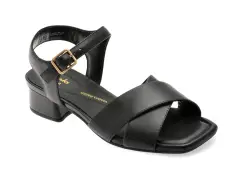 Sandale CLARKS negre, SERINA 35 CROSS, din piele naturala imagine