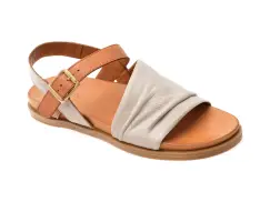 Sandale CORASOL gri, 302623, din piele naturala imagine