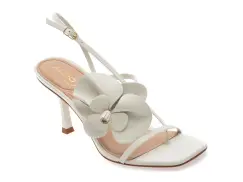 Sandale elegante ALDO albe, SANDFLOWER 121, din piele naturala imagine