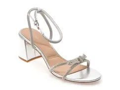 Sandale elegante ALDO argintii, 13706541, din material textil imagine