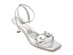 Sandale elegante ALDO argintii, 13964670, din piele ecologica imagine