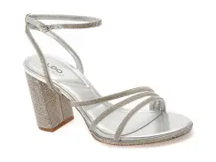 Sandale elegante ALDO argintii, 13965413, din material textil imagine