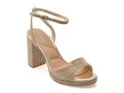 Sandale elegante ALDO aurii, ALLURING 741, din material textil imagine