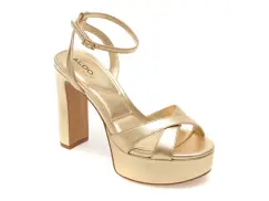 Sandale elegante ALDO aurii, ROSINE 710, din piele ecologica imagine