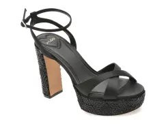 Sandale elegante ALDO negre, ROSINE 007, din material textil imagine