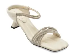 Sandale elegante EPICA albe, 3569, din material textil imagine