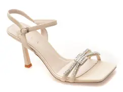 Sandale elegante EPICA albe, 5588, din piele ecologica imagine