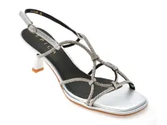Sandale elegante EPICA argintii, 2396, din piele ecologica imagine