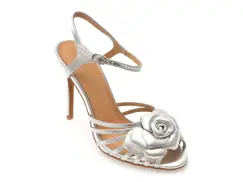 Sandale elegante EPICA argintii, 4H1106, din piele naturala imagine