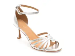 Sandale elegante EPICA argintii, 4H950, din piele naturala imagine