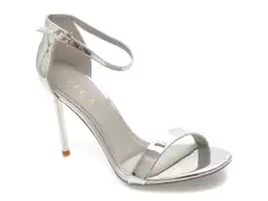 Sandale elegante EPICA argintii, 551, din piele ecologica lacuita imagine