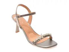 Sandale elegante EPICA gri, 101604, din piele naturala imagine