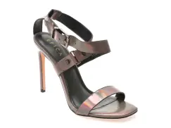 Sandale elegante EPICA gri, 3L115M, din piele naturala imagine