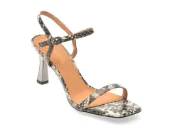 Sandale elegante EPICA gri, E302, din piele naturala imagine