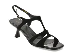Sandale elegante EPICA negre, 3269, din piele intoarsa imagine