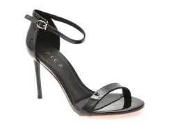 Sandale elegante EPICA negre, 551, din piele ecologica lacuite imagine