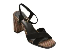 Sandale elegante EPICA negre, 5C995, din piele intoarsa imagine