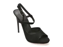 Sandale elegante EPICA negre, E294, din piele intoarsa imagine