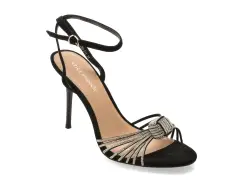 Sandale elegante EPICA PREMIUM negre, 2619, din piele intoarsa imagine