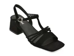 Sandale elegante FLAVIA PASSINI negre, A584, din piele intoarsa imagine