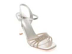 Sandale elegante GRYXX argintii, 5506, din piele naturala imagine