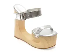 Sandale elegante GRYXX argintii, HD1014, din piele ecologica imagine