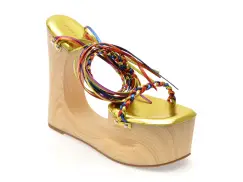 Sandale elegante GRYXX aurii, HD1013, din piele ecologica imagine