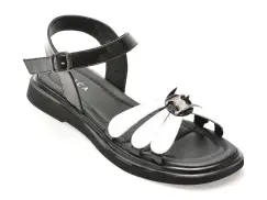 Sandale EPICA alb-negru, 341125, din piele naturala imagine